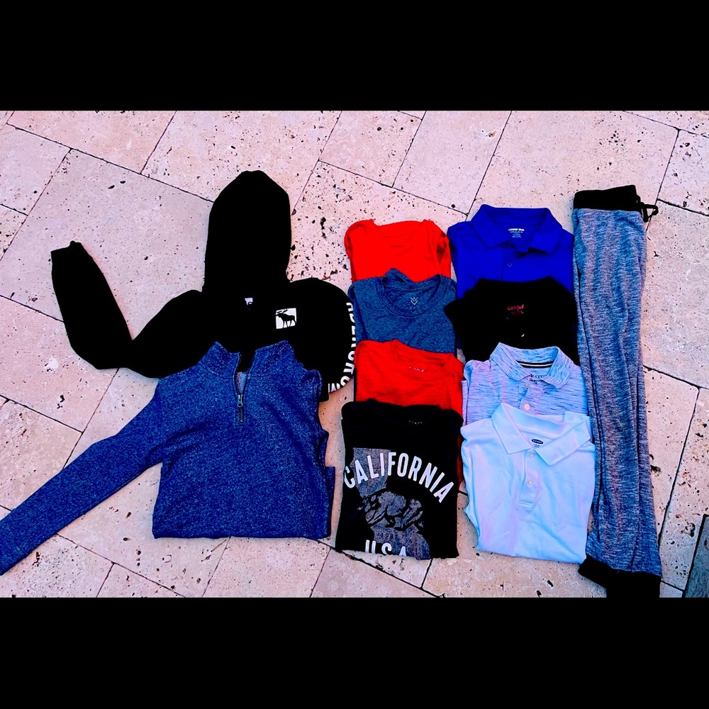 11 piece Youth 10 to 12  Bundle wt tees, collared shirts sweats, and sweatpants
